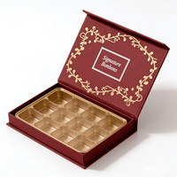 Maßgeschneiderte Schokoladen-Geschenkbox-Lösungen Luxuriöse Recycelbare Magnetische Starre Papierbox Pralinen-Verpackung mit Kunststoffeinsatz