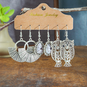 Boucles d'oreilles pendantes tendance, style bohème, plumes, alliage, ensemble de bijoux de fête pour femmes - Product Image 4