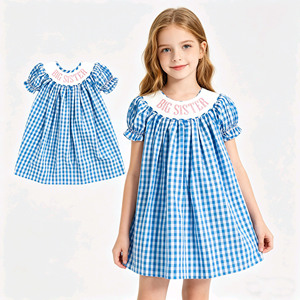 Vestido de Verano Informal Personalizado para Hermana Mayor, de Algodón y Elastano, para Niñas, Bonito Vestido de Princesa, Ropa de Hermana al por Mayor - Product Image 1