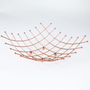 Panier de rangement en fil métallique rose doré pour fruits, collations, plateau, porte-outils de cuisine - Product Image 5