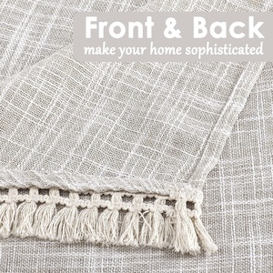 Bindi di lusso in tinta unita <span class=keywords><strong>per</strong></span> la casa con nappa in lino testurizzato Swag puro oscurante tenda mantovana <span class=keywords><strong>per</strong></span> la <span class=keywords><strong>cucina</strong></span> delle fattorie - Product Image 4