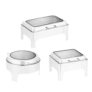 Plat de service rond classique en acier inoxydable argenté pour buffet, réception de mariage, restauration, restaurant, hôtel - Product Image 2