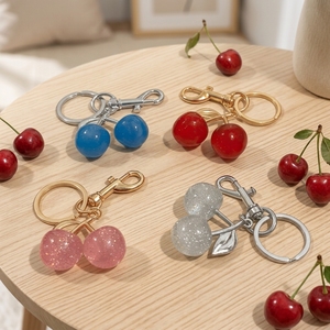 Llavero de Cereza 3D de Metal de Alta Calidad, Pequeño, Colgante de Moda para Bolsos, Accesorios Ligeros, Venta al por Mayor - Product Image 1