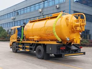 Camion d'aspiration des eaux usées avec pompe à vide à anneau liquide auxiliaire entraînée par un moteur, fonctionnement simultané de jet haute pression et d'aspiration sous vide - Product Image 4