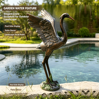 Sculpture de grue en fibre de verre renforcée d'acier, résistante aux UV, statue animale, décoration artistique pour jardin privé, resort, cour