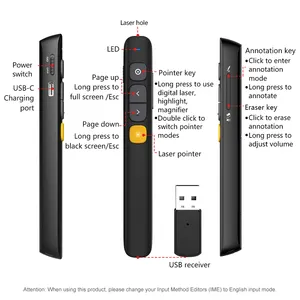 Wireless Presenter Remote Hot Salable N29s 2.4GHz Radio Frequency Wireless Laser Presenter Remote Pen With Red Or Green Laser