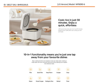 Cuisinière à riz électrique multifonctionnelle XM 4L, 10 fonctions en 1, cuisson rapide en 30 min, cuve intérieure à 6 couches, version UE en plastique pour la maison