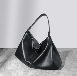Sac Hobo en Cuir Véritable pour Femme, Grande Capacité, Sac à Bandoulière en Cuir de Vachette Fendu, Sac à Main Minimaliste et Décontracté - Product Image 6
