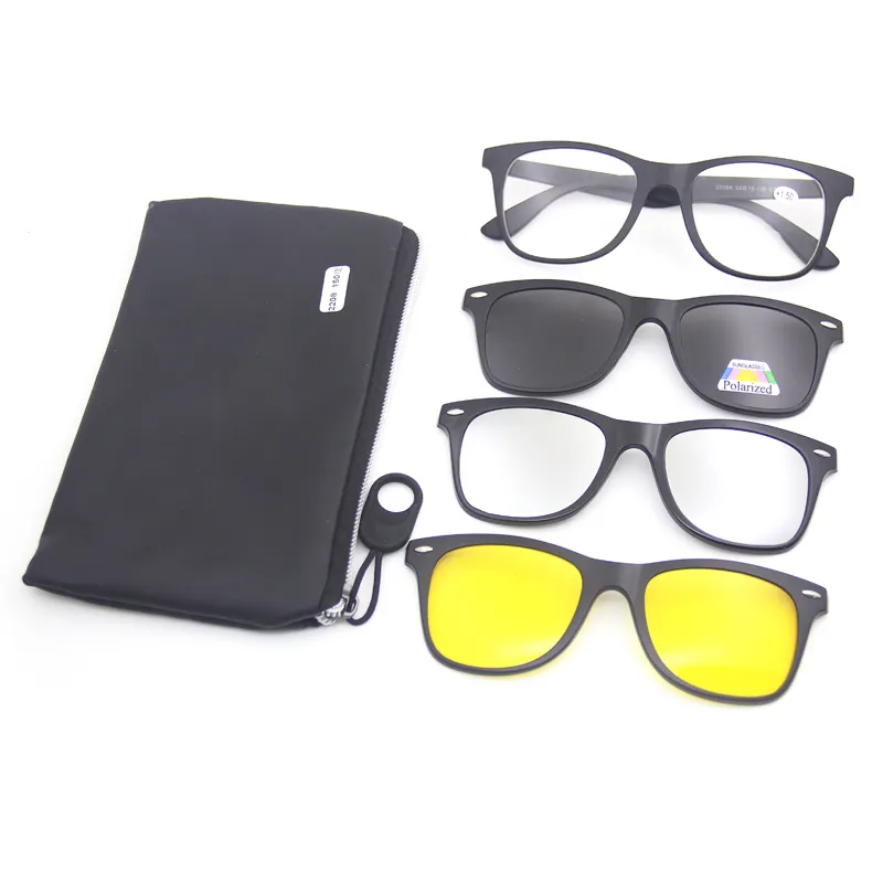 Hot Selling UV400 TAC Clip On Polarized Driving Sunglasses 3 in 1 Magnetic reading optical glasses