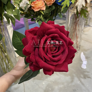 H-741 15Cm Lớn Đầu Nhung Tăng Nhân Tạo Màu Đỏ Hồng Tăng Nhung Hoa Cho Trang Trí Nội Thất - Product Image 6