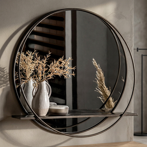Wholesale Luxury Round Wall <b>Mirror</b> with Iron Frame for Bedroom Living Room Bathroom Stylish Durable Home Decor 2025 - Product Image 5