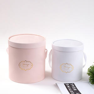 Cajas de sombrero cilíndricas de aniversario de <span class=keywords><strong>Forever</strong></span> Rose de lujo, tapa de terciopelo rosa, juego de embalaje de regalo de papel circular portátil alto, flores en relieve - Product Image 5