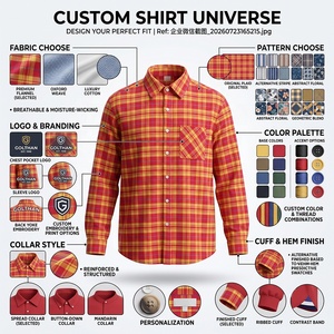 Camisa a Rayas de Moda Personalizada de Alta Calidad 100% Algodón, Cuello Alto, Abotonada, Estilo Casual Vintage, Camisa de Franela a Cuadros, Ropa Urbana - Product Image 3
