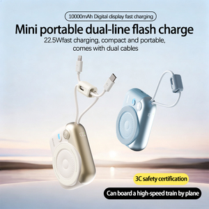 10000mAh ngân hàng điện kỹ thuật số với xây dựng trong cáp công suất cao sạc điện thoại di động nhà Máy Giá 10000mAh LCD ngân hàng điện - Product Image 2