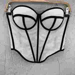 I-0644 Hot Selling Women's Elegant Summer Bra Fishbone Breast Cup Top Retro Slim-Fit New Mesh Small <b>Vest</b> Adjustable Straps Bras - Product Image 3