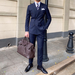 <span class=keywords><strong>British</strong></span> uomo stile coreano autunno abito a righe a righe alto scollo a V monopetto Slim-Fit misura piatta su misura per adulti - Product Image 3