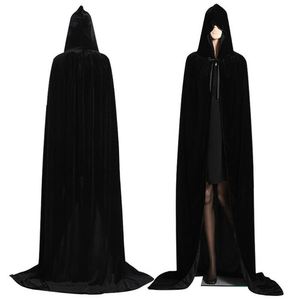 Capa de terciopelo para adultos con capucha, disfraz medieval de bruja, Wicca, vampiro, Halloween, 5 colores - Product Image 6