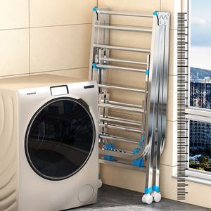 Tragbarer Faltbarer Wäscheständer, Großer Wäschetrockner für Draußen mit Rollen - Product Image 6