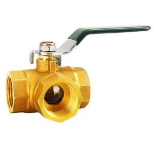 L T Port Plumbing Shut off Ball <strong>Valves</strong> Forged Brass 1/2" Female Threaded Sanitary Ball <strong>Valve</strong> Three 3 Way <strong>Valve</strong> - Product Image 2