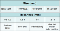 Laminés HPL décoratifs haute pression Lesifu 1220*2440 1310*2810 1220*3050 Formica texturé pour des fins décoratives