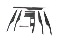 Accesorios Decorativos Interiores de Fibra de Carbono Seca, Juego Completo de 9 Piezas para BMW Serie 5 G30, Volante a la Izquierda