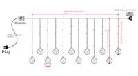Guirlande lumineuse LED CX romantique en fil de cuivre, étanche IP65, 220V, boules étoiles, 2500m, pour extérieur, Noël, mariage, 2700K