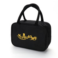 Sac de voyage portable en polyester, petit, décontracté, écologique et de qualité supérieure, avec fermeture éclair fluide, pour le rangement de cosmétiques et de tablettes.