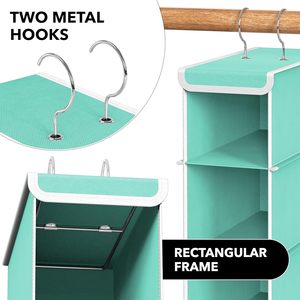 10 Shelf Hanging <b>Shoe</b> Organizer Turquoise Cubical Hook Type For Closet Door Wall <b>Storage</b> - Product Image 6