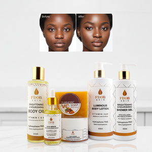 Ensemble de soins éclatants pour la peau : Collagène, Vitamine <span class=keywords><strong>C</strong></span> et E, Infusion de Glutathion |   Huile, lotion et sérum éclaircissants pour le corps sans hydroquinone - Product Image 1