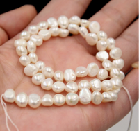 Perles de culture d'eau douce baroques de 3-11 mm, forées sur le côté, à fort lustre, blanc crème, en vrac, pour la fabrication de colliers et bijoux DIY