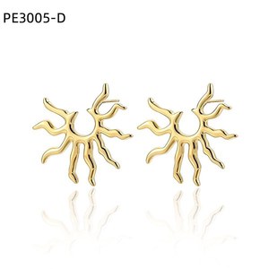 Pendientes Amy Amy Sun Stud de aleación chapada en plata, joyería de moda para mujer, regalo, diseño moderno PE3005 - Product Image 4