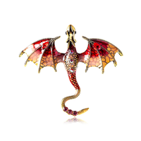 Broches en émail PDANY Dragon pour femmes, broches de fête en forme d'animal volant avec strass, cadeaux