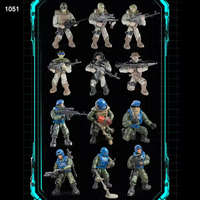 Jouets d'équipe SWAT, soldats de la Seconde Guerre mondiale, figurines militaires, kits de modèles en plastique, soldats allemands, armes à feu, armes militaires