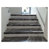 Collection d'escaliers droits modernes et minimalistes en granit et marbre, durables, pour la décoration intérieure des appartements, villas et hôtels, prêts à l'exportation