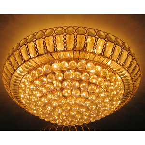 Luz de techo Led Lámpara de techo de cristal redonda Led europea en sala de estar y comedor Lustre Luz de techo de cristal de moda - Product Image 3