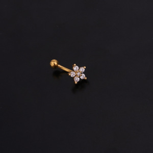 <span class=keywords><strong>Piercing</strong></span> de Acero Inoxidable Chapado en Oro con Circonita Cúbica para Ceja, Tragus, Helix, Rook, Oreja y <span class=keywords><strong>Labio</strong></span>, Diseño Curvo Tipo Banana - Product Image 6