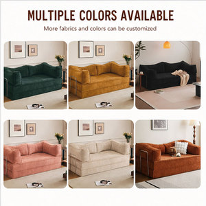 <span class=keywords><strong>Canapé</strong></span>-lit modulaire <span class=keywords><strong>convertible</strong></span>, emballage en rouleau, moderne, deux places, tissu en velours côtelé, structure en acier inoxydable, plusieurs tailles - Product Image 3