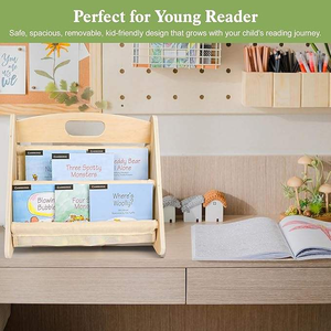 Étagère à livres éducative et robuste pour tout-petits, bibliothèque pour la lecture et l'apprentissage des jeunes enfants, présentoir pour chambre d'enfant ou salle d'étude avec design - Product Image 2