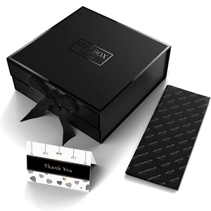 Biểu Tượng Tùy Chỉnh Bán Buôn Sang Trọng Gấp Nam Châm Màu Đen Quần Áo Giấy Hộp Quà Tặng Bao Bì Với Ribbon Cao Cấp Từ Hộp Quà Tặng - Product Image 2