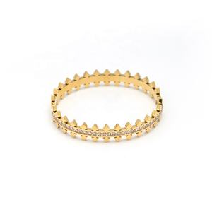 La última joyería de acero inoxidable chapada en oro de 18 quilates, diseño en forma de onda, brazalete puntiagudo de circón, Hiphop para mujer, pulseras de fiesta B222320 - Product Image 1