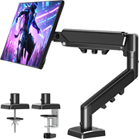 Support de bureau pour moniteur, supporte les écrans d'ordinateur jusqu'à 32 pouces et 19,8 lb, support en acier robuste entièrement réglable avec pince en C et passe-câble