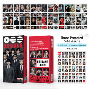 420 Piezas/Set de Postales y Pegatinas Kpop de <span class=keywords><strong>Jungkook</strong></span>, Jimin, V, ARIRANG, <span class=keywords><strong>J</strong></span>-<span class=keywords><strong>Hope</strong></span>, Suga, RM, <span class=keywords><strong>Jin</strong></span>, Tarjetas de Felicitación, Calcomanías, Regalos y Recuerdos para Fans - Product Image 1