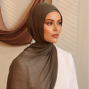 High Quality Lightweight Breathable Modal <b>Hijab</b> Stylish Color Blocking Printed Multifunction Headscarf with Undercap for Muslims - Product Image 2