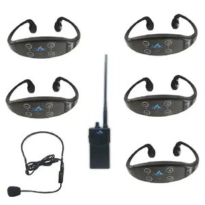 游泳通信系统1 FM发射器对讲机5防水无线骨导耳机接收器