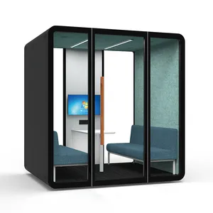 Cabina acústica con cancelación de ruido modular insonorizada para sala de reuniones privada