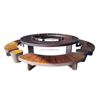 Ensemble de table et de bancs d'extérieur pour hôtel commercial moderne, durable, imperméable, mobilier de loisirs publics pour l'attente