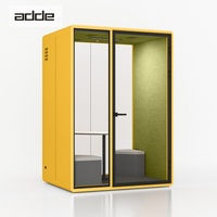 Cabine Acoustique Insonorisée Double Place pour Réunions avec Porte en Verre et Éclairage LED – Poste de Travail Téléphonique de Bureau