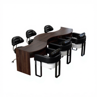 Nouvel ensemble table et chaise de manucure en cuir PU moderne en forme de S, résistant aux taches, mobilier de salon commercial fabriqué en Chine