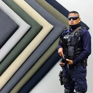 Stock de lots d'uniformes de sécurité tissés Ripstop Ribstop Polyester/coton Tissus textiles pour la fabrication de vêtements Fournisseur en gros