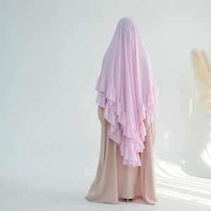 Nouveau Khimar en Chiffon à Volants pour Femmes Musulmanes, Voile de Prière, Écharpe Hijab, Vêtement Islamique du Ramadan, Abaya, Robe Musulmane pour Femmes, Maxi Khimar Chador - Product Image 5